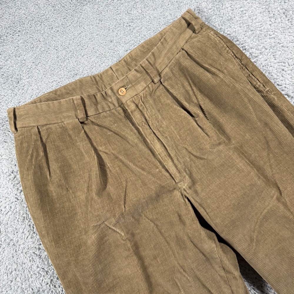 Bills Khakis Corduroy Pants Mens 36x33 Brown Double Pleated Made in USA Trousers